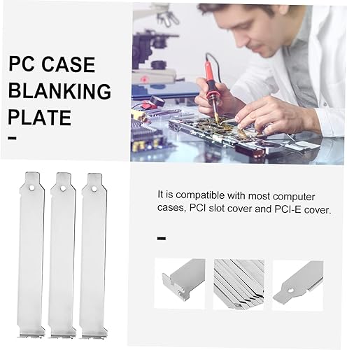 Miniatura 4 de Anneome 12 unids Pci Pci Pci ranura cubierta caso para PC Gpu soporte Tornillos de computadora Filtro de acero duro Pci l soporte en blanco caja de