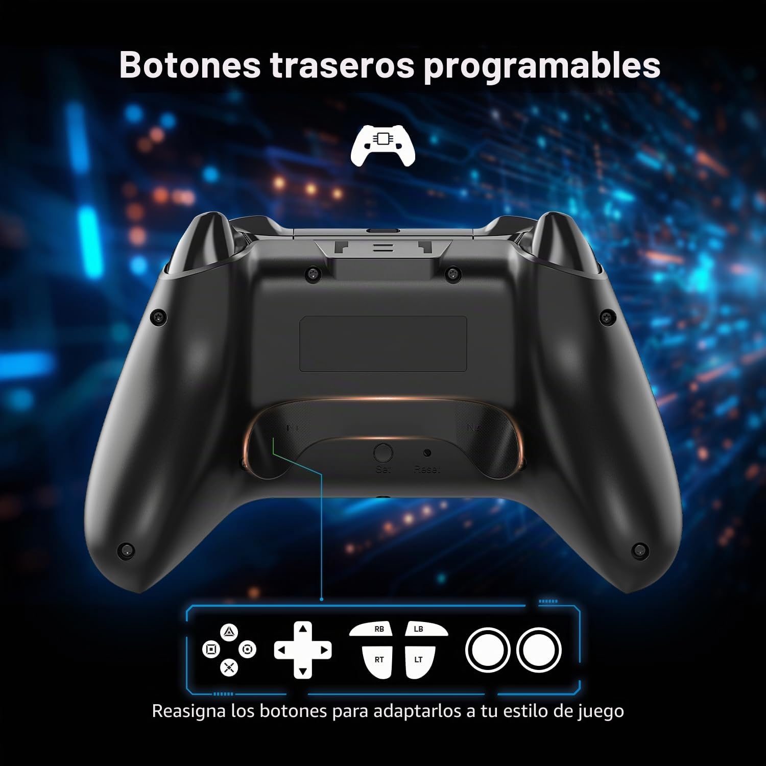Mando Gaming Negro/Azul Bluetooth Playstation 4