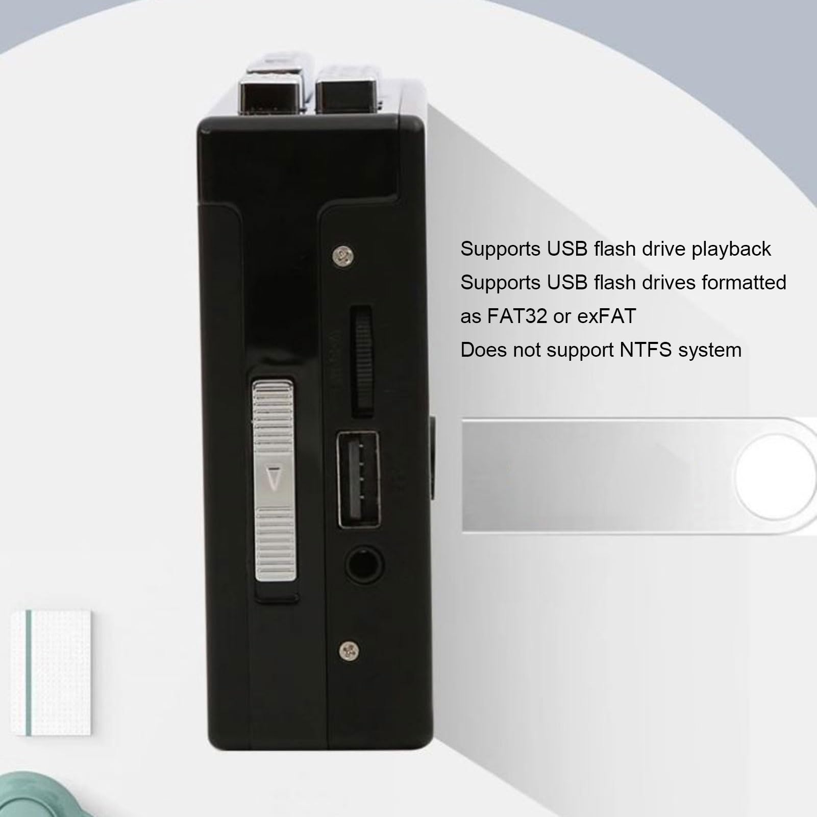 Luocute Lettore di Cassette Bluetooth Convertitore Portatile da Cassette USB a MP3 con Radio FM e Registrazione Jack Cuffie 3,5 Mm