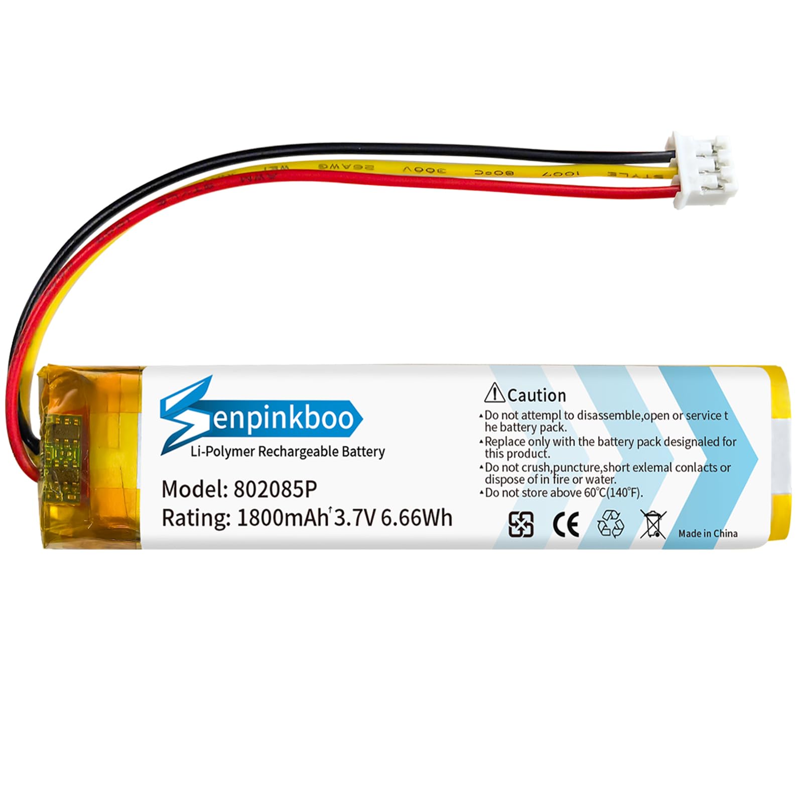 for Logi MX Keys K800 YR0073 Wireless Keyboard Replacement Battery Upgraded [1800mAh] 802085P 802085 533-000177 533-000221 533-000141 Battery 3.7V