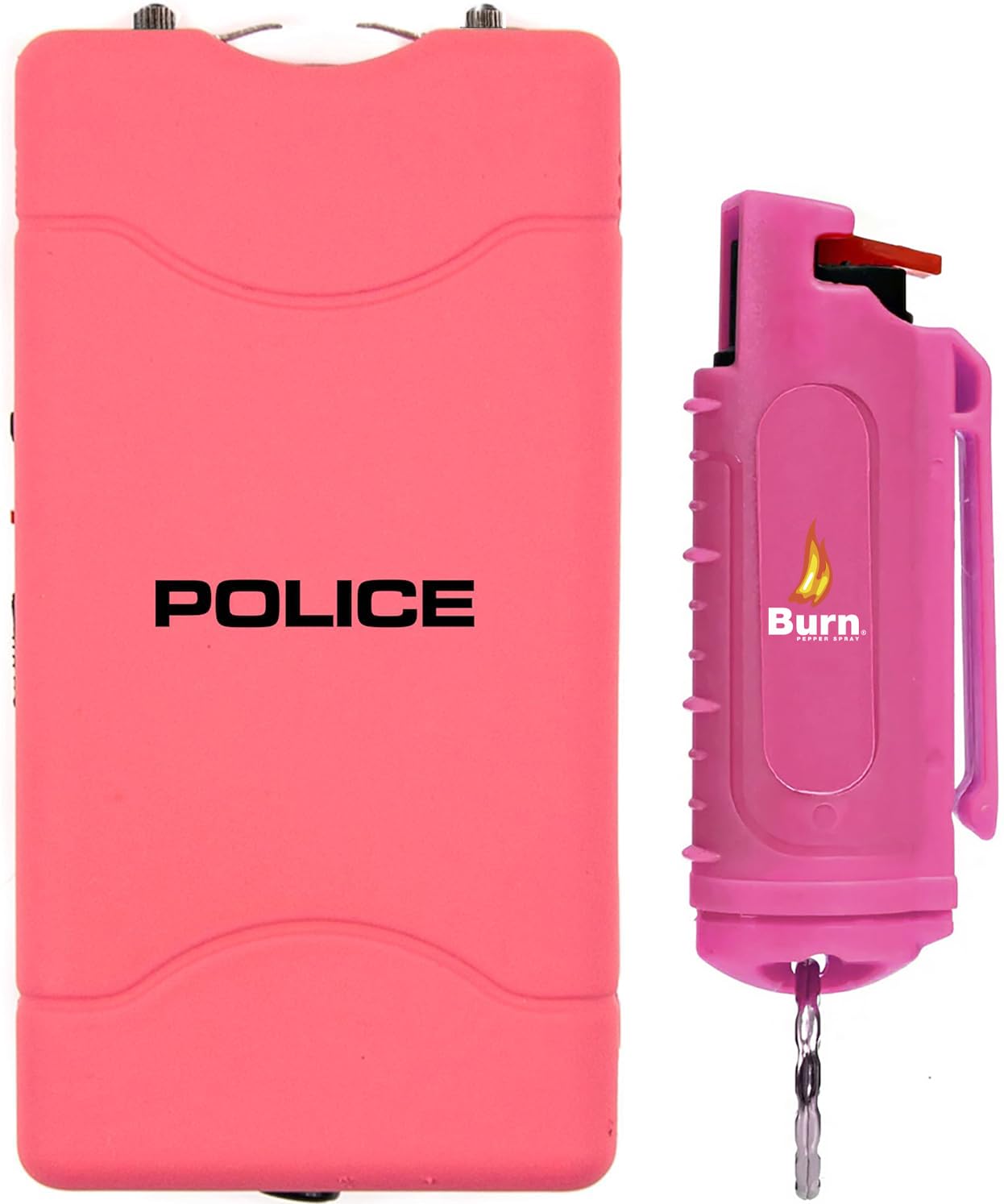 Police Stun Gun Burn Pepper Spray Combo Women Men Self Defense - 800 Pink
