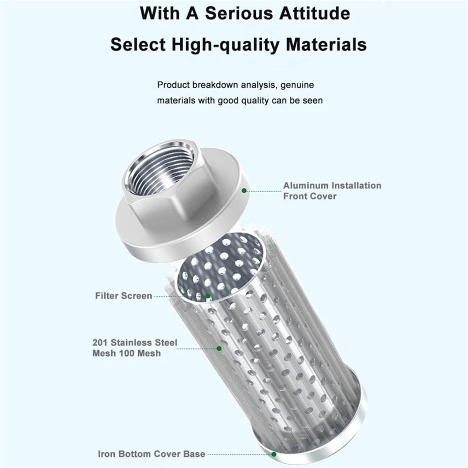 Schermo filtro olio acqua Filtrazione efficiente delle impurità in entrata e 1 pezzo(M27X2-D45-H120)