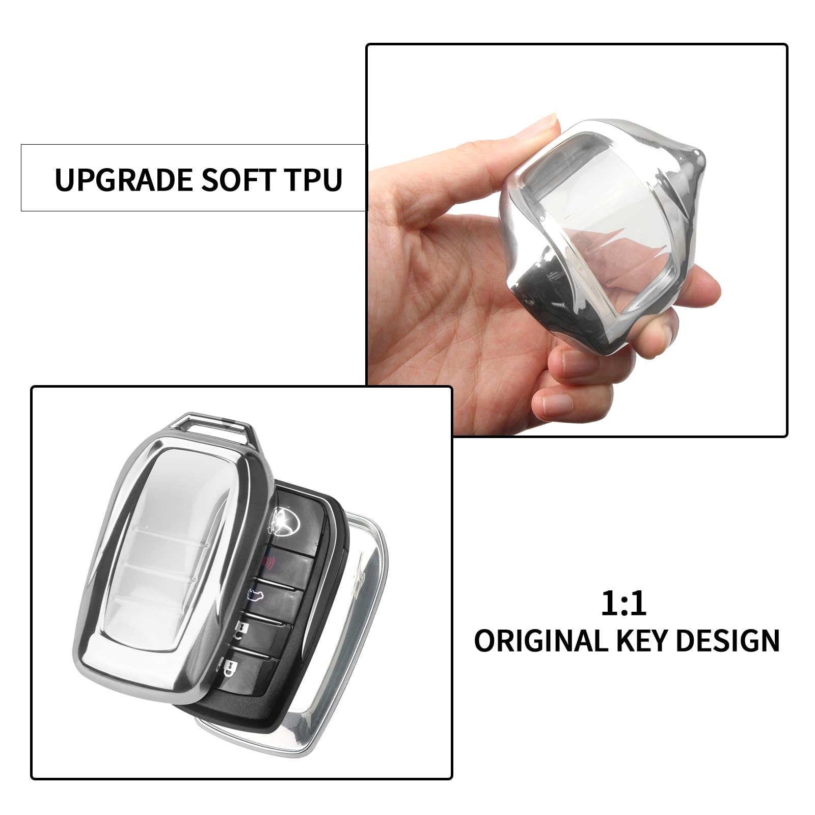 Toyota Key Fob Cover - No Screws Installation For Camry, RAV4, Venza, Highlander & More (Pink, Model-2)