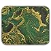 Oyihfvs Marble Abstract Mineral Land Green Texture with Golden Waves Rectangle Ice Silk Dog Pet Pad, Soft Cooling Cat Mat Mattress, Washable Sleeping Pad for Puppy Cat Kennel (Small) 22 x 27 inch