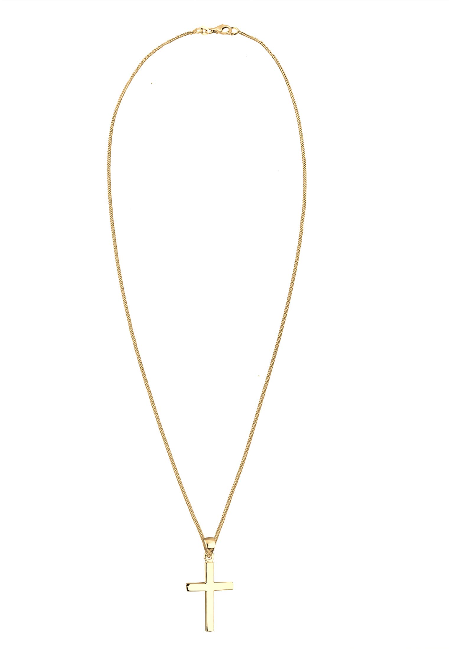 Elli Damen Halskette mit Kreuz Anhänger Basic Religion in 925 Sterling Silber 45 cm lang