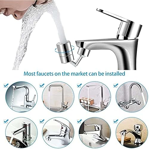 Miniatura 3 de Grifo de ahorro de agua de 720 grados grifo aireador adaptador aireador giratorio fregadero de cocina giratorio grifo aireador cromado