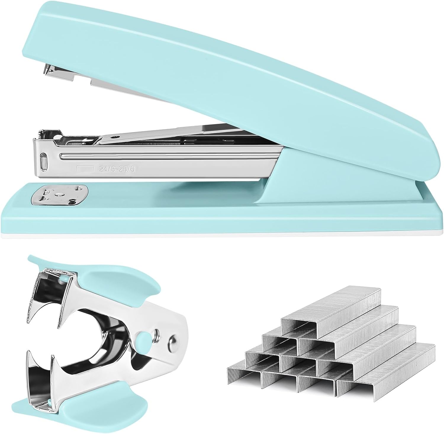 Product image of Stapler 25 Sheet Capacity with 1000 Staples and Staple Remover - Staplers for Desk, Non-Slip Office Stapler with Staples, Blue