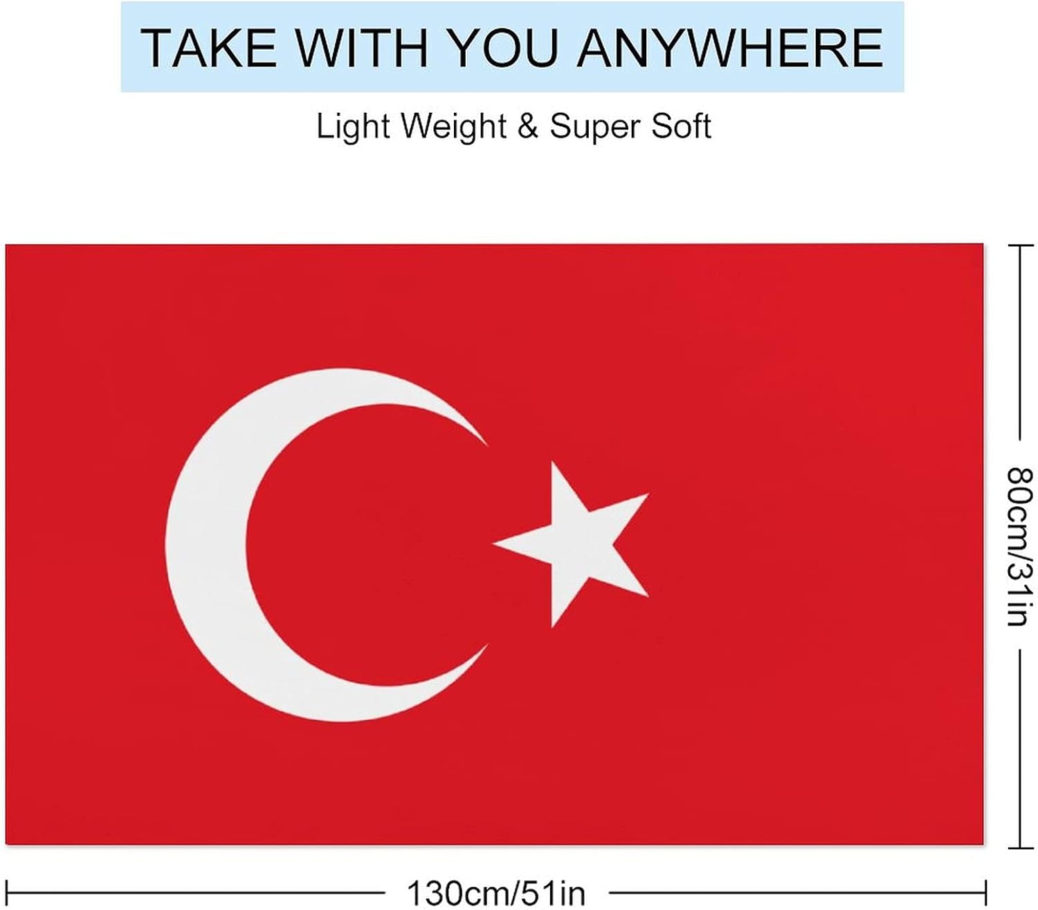 Calculay Turkey Flag Beach Towel-Quick Dry Super Absorbent Soft Bath Towel for Swimming/Camping/Beach/Yoga/Gym/Travel Sports Gym TowelOne Size