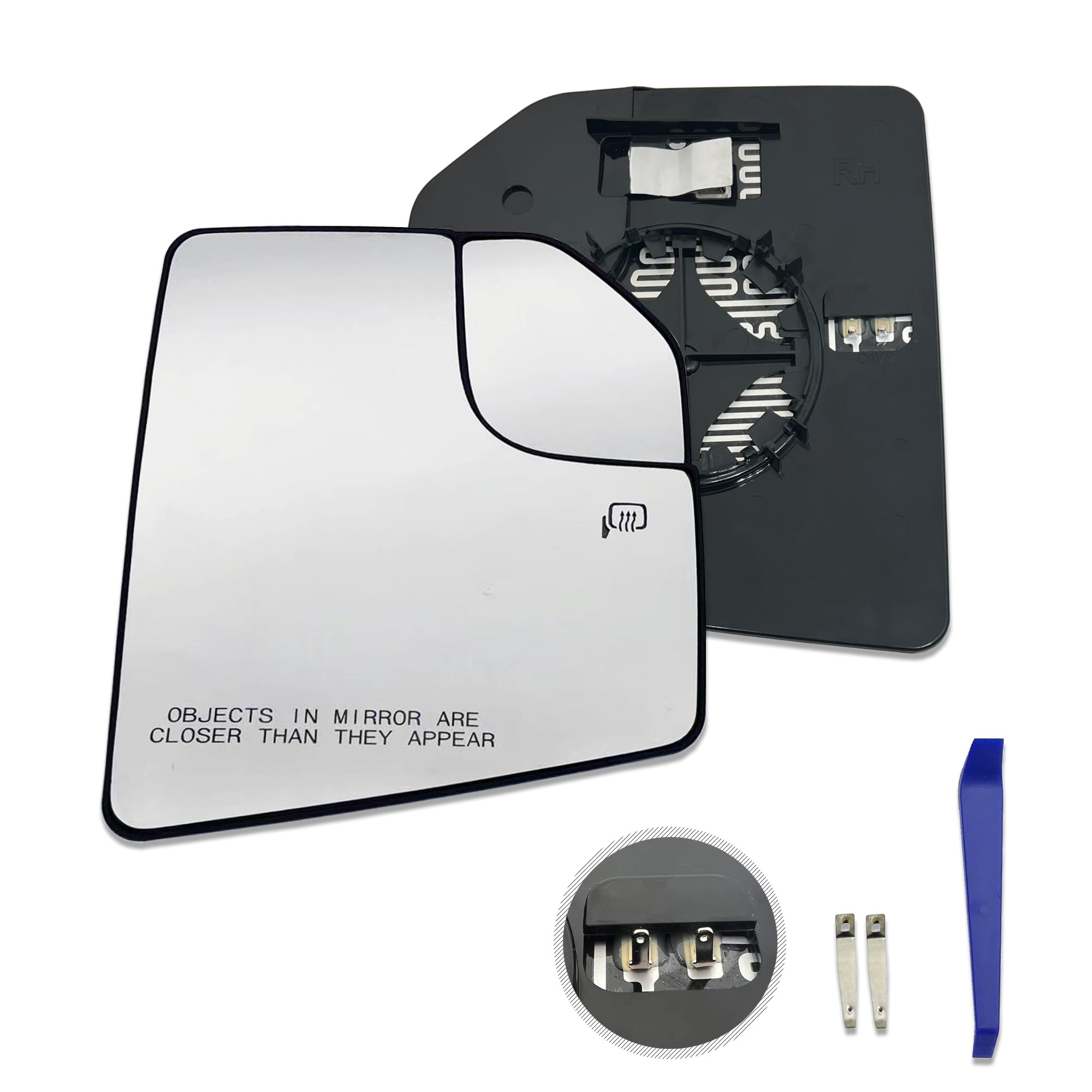 Ouchebang Compatible with Ford F150 Right Passenger side Mirror Glass Replacement Power Heated Towing Mirrors,View Mirror Glass with Blind Spot,