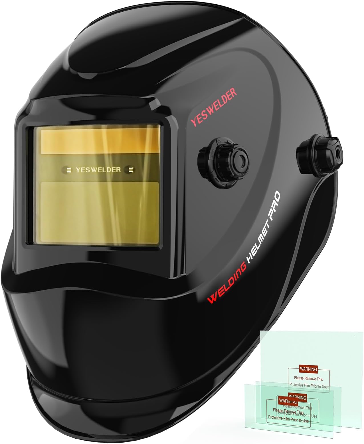 YESWELDER True Color Solar Powered Auto Darkening Welding Helmet, Wide Shade 4/9-13 for TIG MIG ARC Weld Hood Helmet