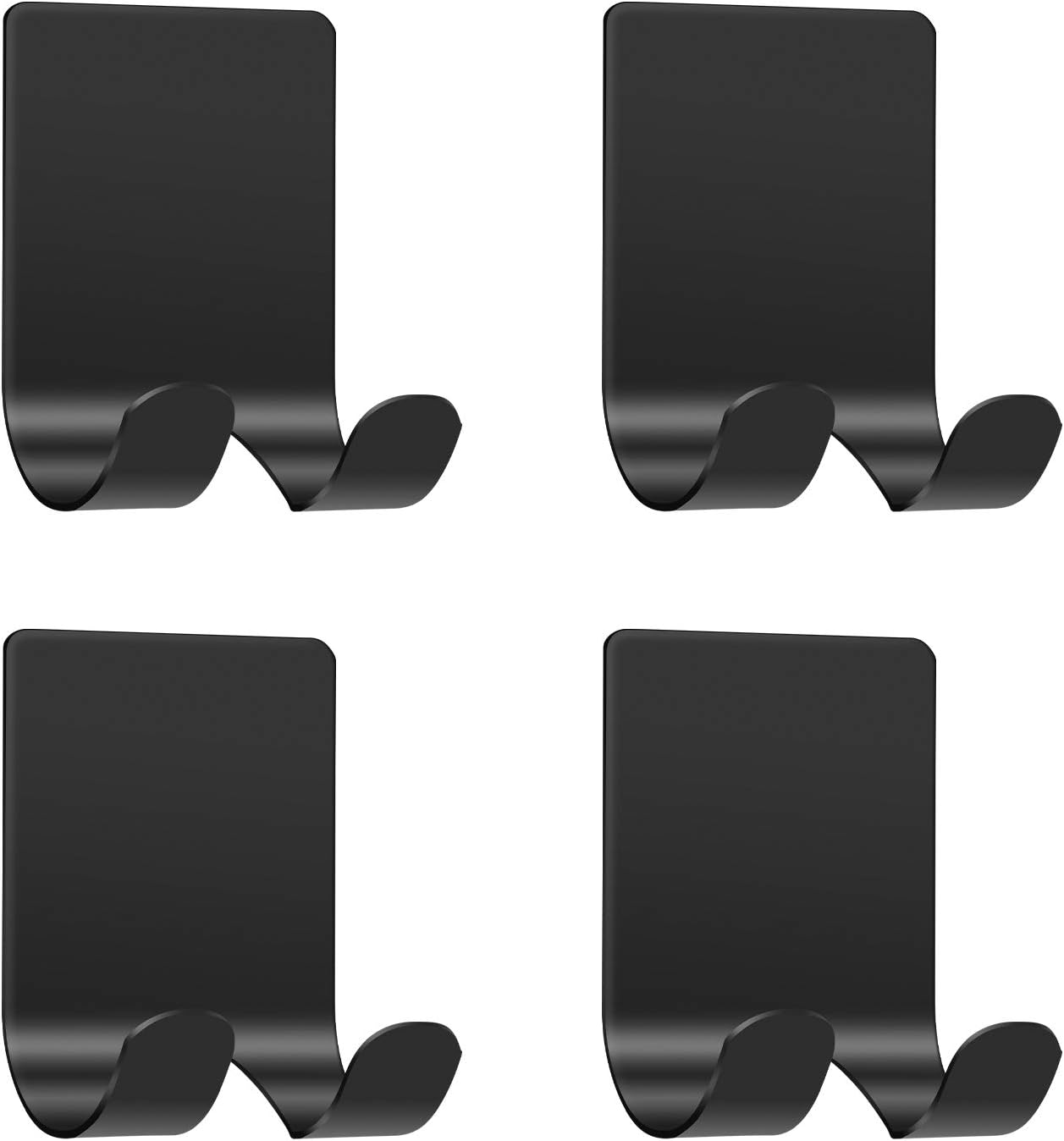 Razor Holder for Shower(4 Pack), JEXCULL Stainless Steel Self Adhesive Shaver Hooks Hangers Holders Racks Organizers Heavy Duty Bathing Shower Hook for Bathroom, Toilet, Loofah(Black）