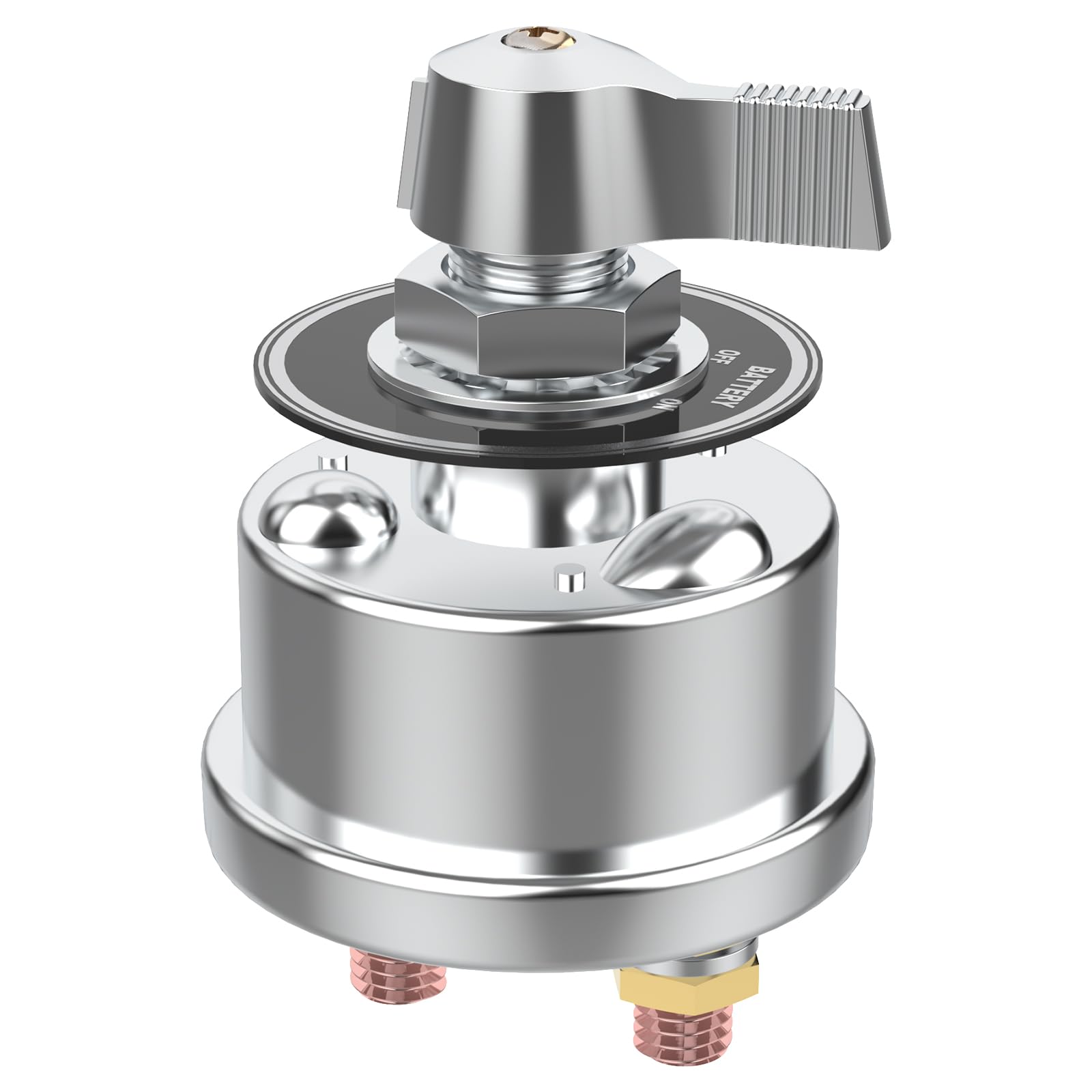 Battery Disconnect Switch, Malictele ON/Off 12-48V High Current 200A Master Battery Power Cut Isolator Heavy Duty Kill Switch for Car Truck RV Boat