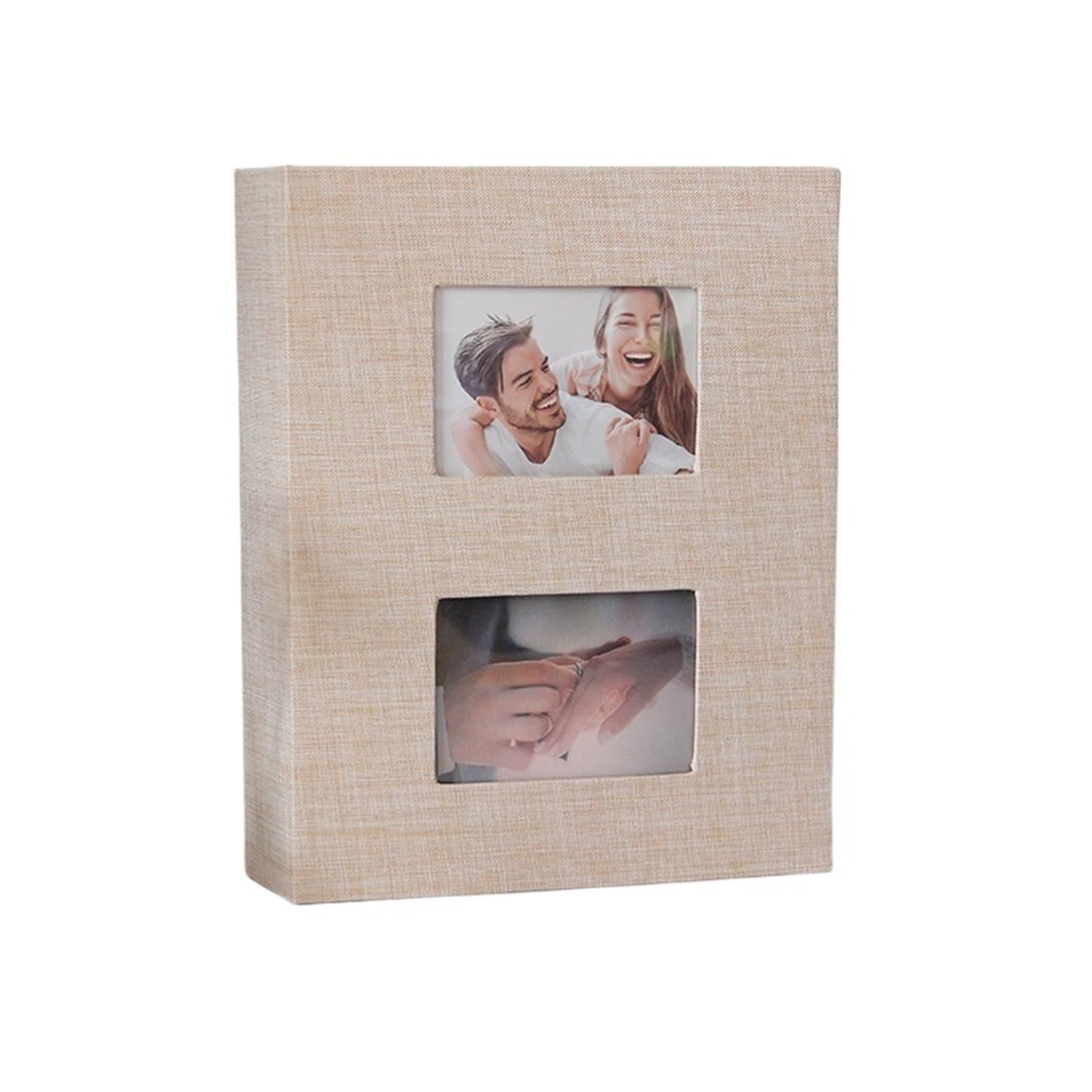 Photo Album 4x6, Small Linen Cover Albums Holds 200 Pockets, Slip In For Photos for Family Anniversary(Khaki)