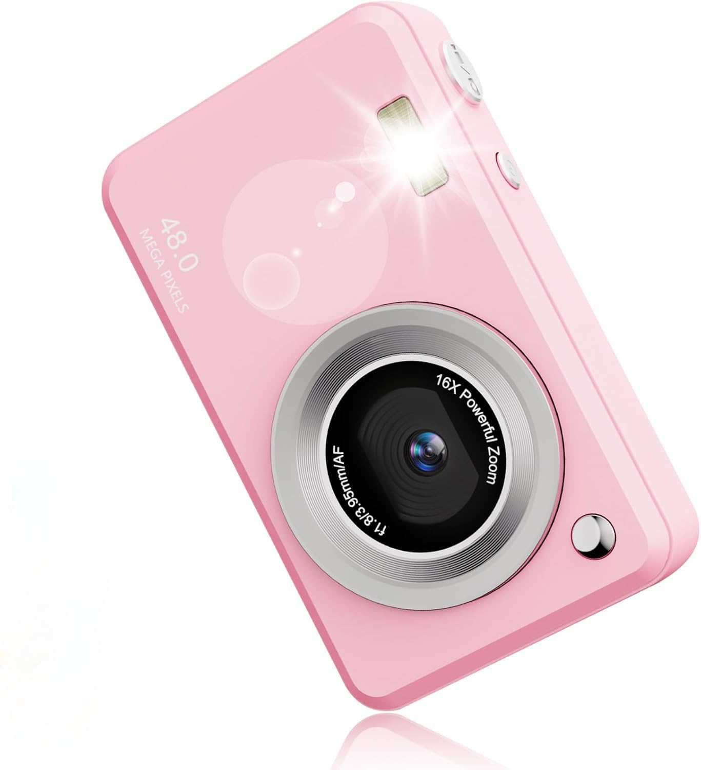 Appareil Photo Numérique FHD 1080p, Zoom 16x, Appareil Photo Compact avec Batterie De 1300 mAh, Écran De 2,4 Pouces,Appareils Photos Enfants Cadeau De Noël pour Enfants.