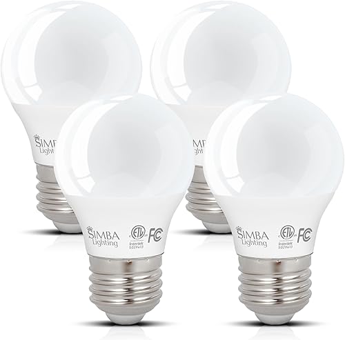 Simba Lighting Bombillas LED A15 para refrigerador (paquete de 4) 4 W 40 W de repuesto pequeñas para electrodomésticos, congeladores, ventiladores