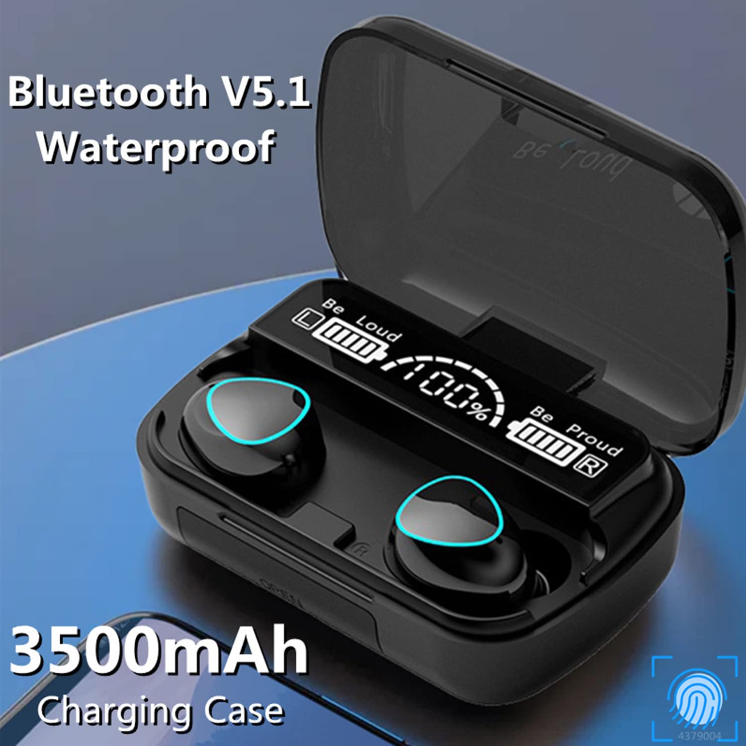 Jmamba Écouteurs sans Fil, Bluetooth, écouteurs sans Fil, 140 Heures de Lecture avec étui de Charge, écouteurs Intra-Auriculaires IPX7, étanche et antibruit