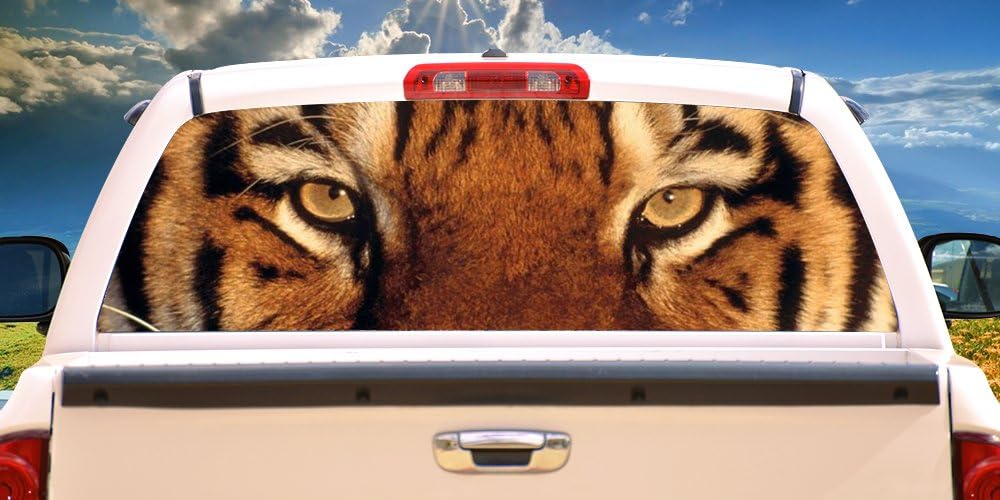 SignMission Tiger Rear Window Graphic Truck Tint Decal View Thru Vinyl