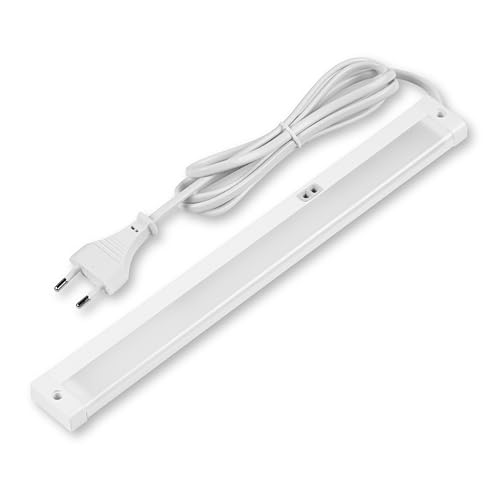 REV Unterbauleuchte Küche LED - Schrankbeleuchtung 30cm, 4W, 300 Lumen, 3000K, Küchenbeleuchtung flach mit Sensor, einfache Montage, weiß