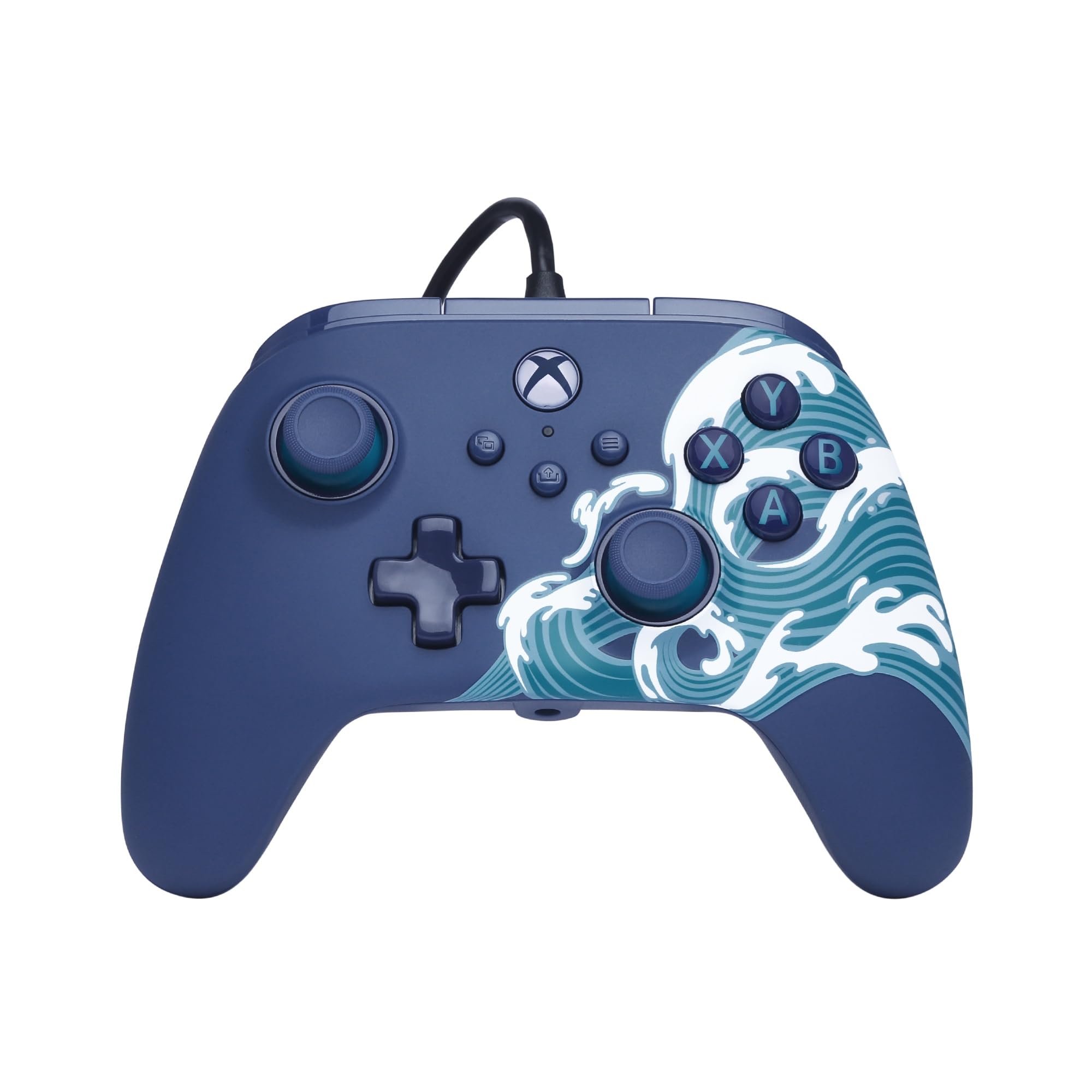 PowerA Advantage Wired Controller for Xbox Series X|S - Aqua Wave, gamepad, wired video game controller, gaming controller, USB-C, Works with Xbox One, Officially Licensed