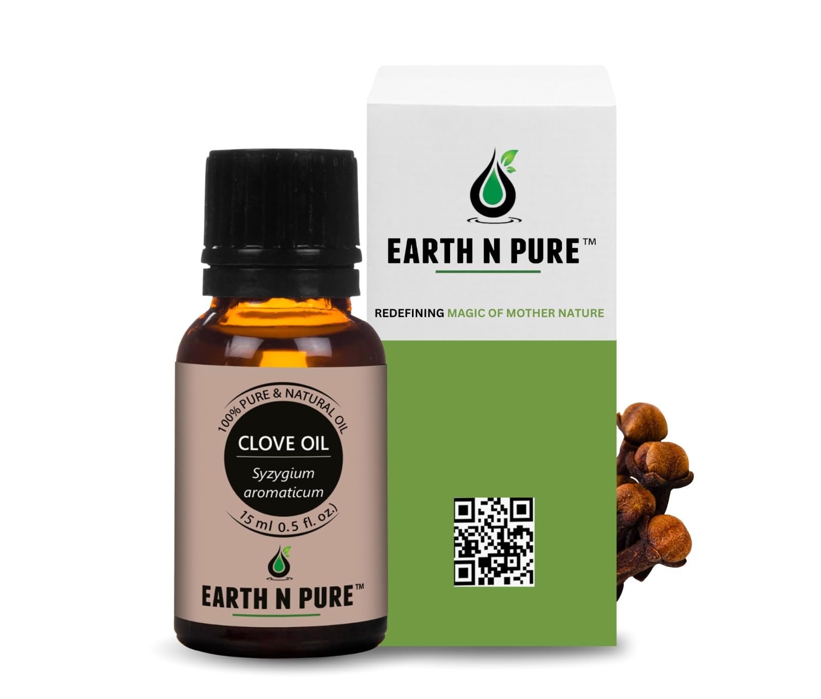 Earth N Pure Clove Bud (Laung) Essential Oil for Teeth, Skin and Aromatherapy | 15 Ml