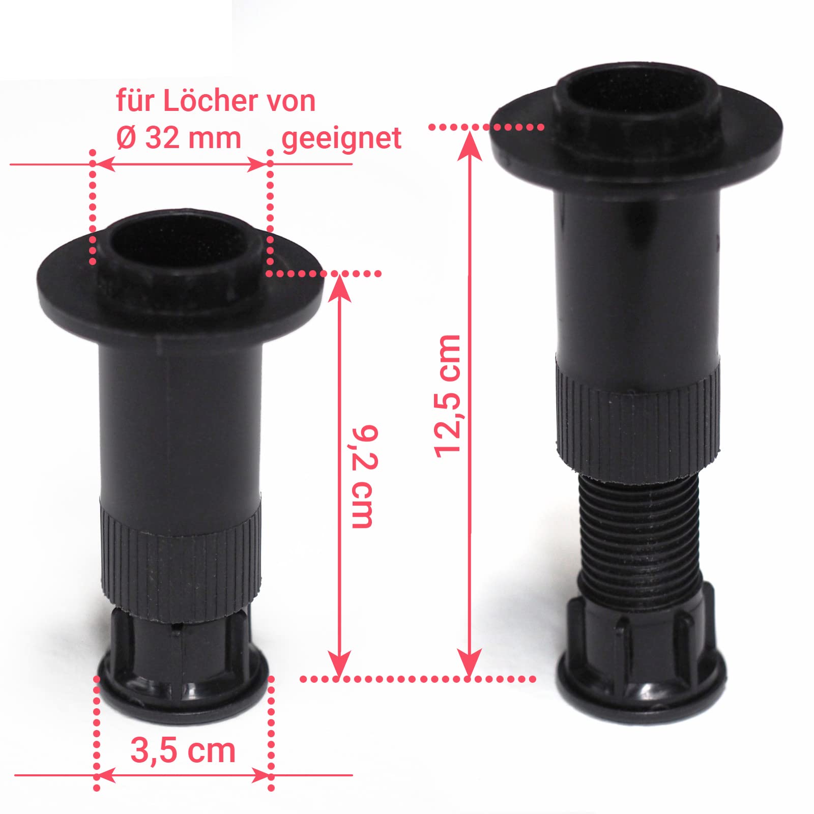 Lot de 9 pieds de montage pour receveur de douche SMC Hauteur réglable