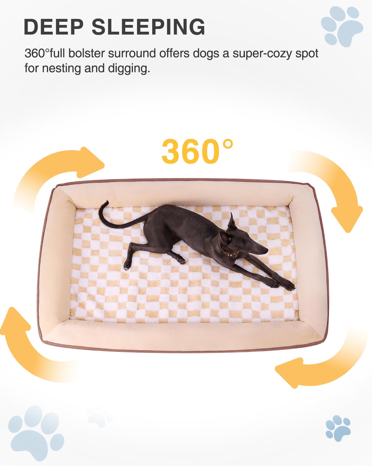 KSIIA Big Dog Bed for Large Dogs, Orthopedic Egg-Crate Memory Foam Pet Bed with Sides, Waterproof Lining and Non Slip Pet Couch with Removable Washable Cover, 36 x 27 Inch, Grey - image 5