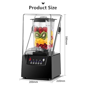 業務用 ブレンダー 1000W 2L 防音カバー付き Amazon | Huanyu 業務用ブレンダー 1000W/2L 防音カバー付き