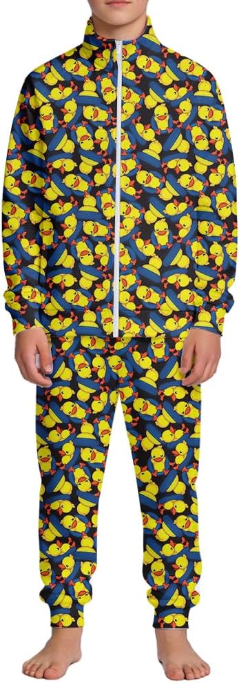 Kids Two-Piece Classic Zippered Sports Jacket Set Sweatpants Jogging Teenager Sportswear Set