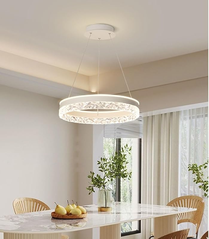 Bellastein LED lustre nouveau restaurant moderne haut de gamme lustre anneau cristal acrylique dimma