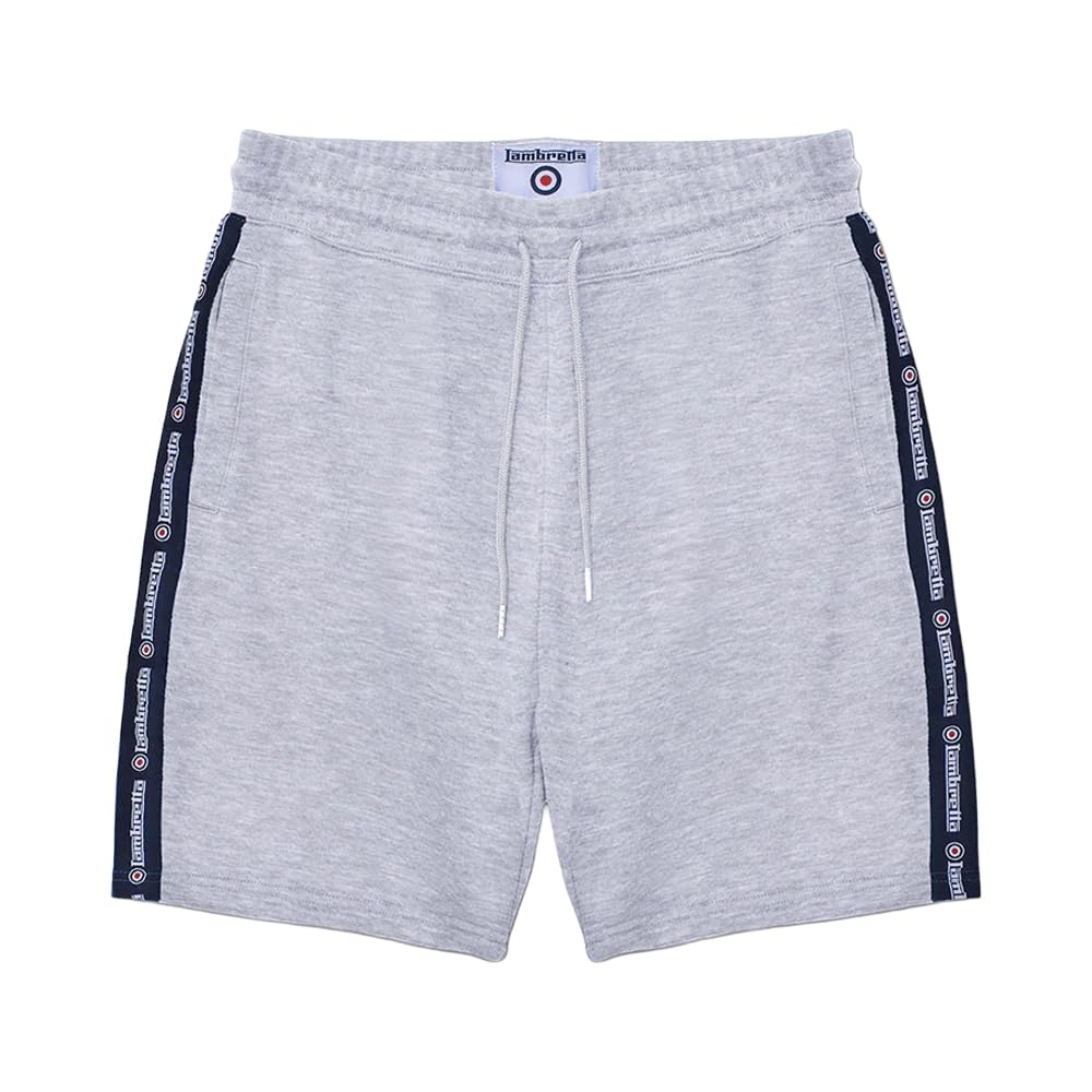 Lambretta Mens Tapped Joggers Sweatpants Sweatshort - Grey - 2XL