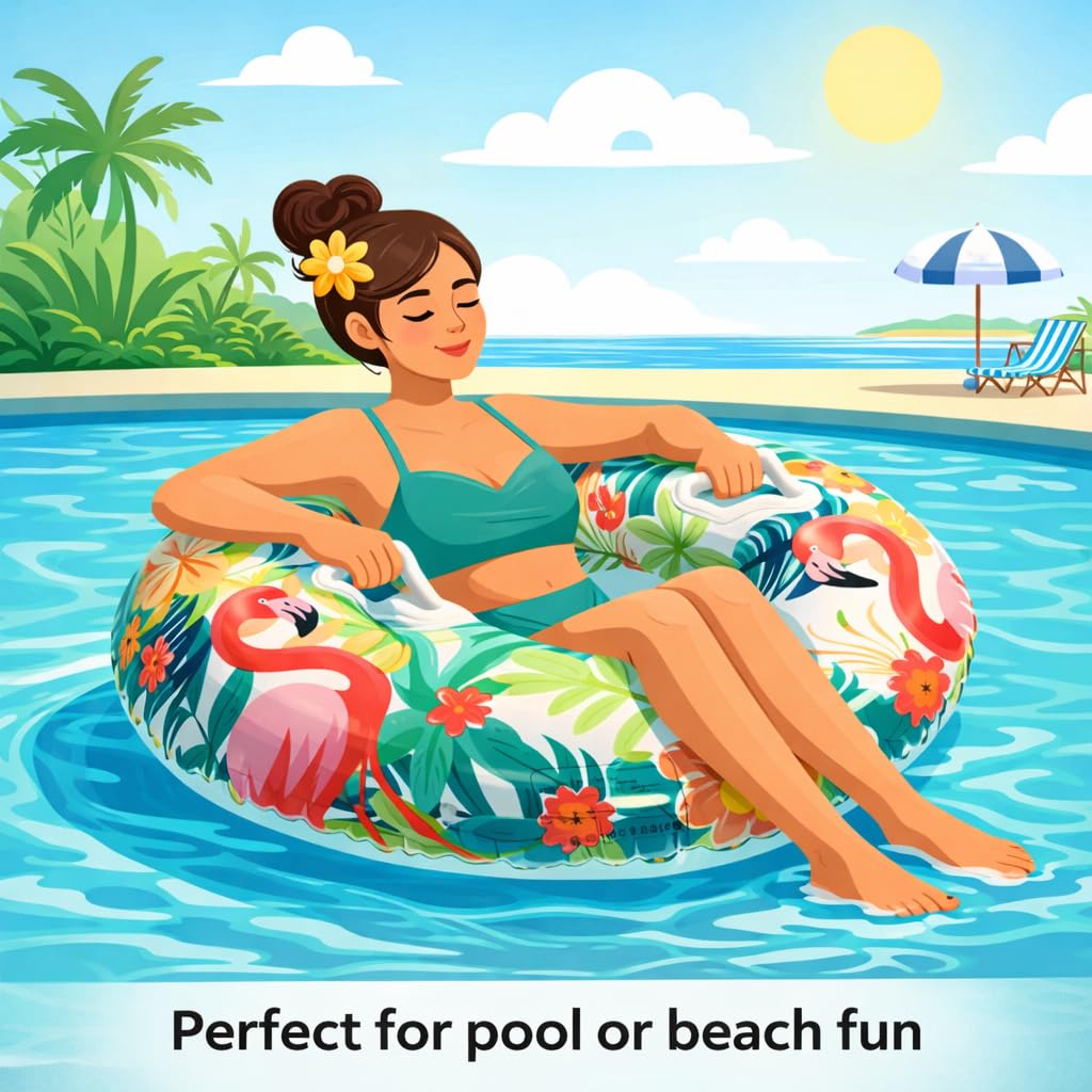 Flamingo Pool Float - Large Inflatable Ring -2