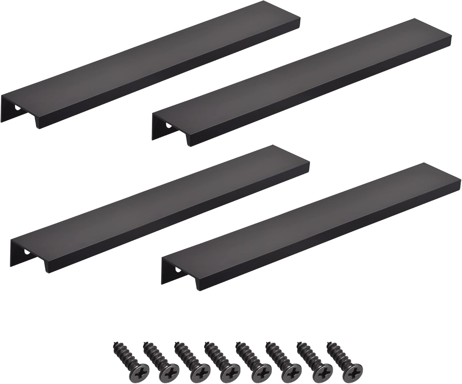 uxcell Finger Edge Pull Handle 300mm/11.8 Inch Aluminum Alloy Modern