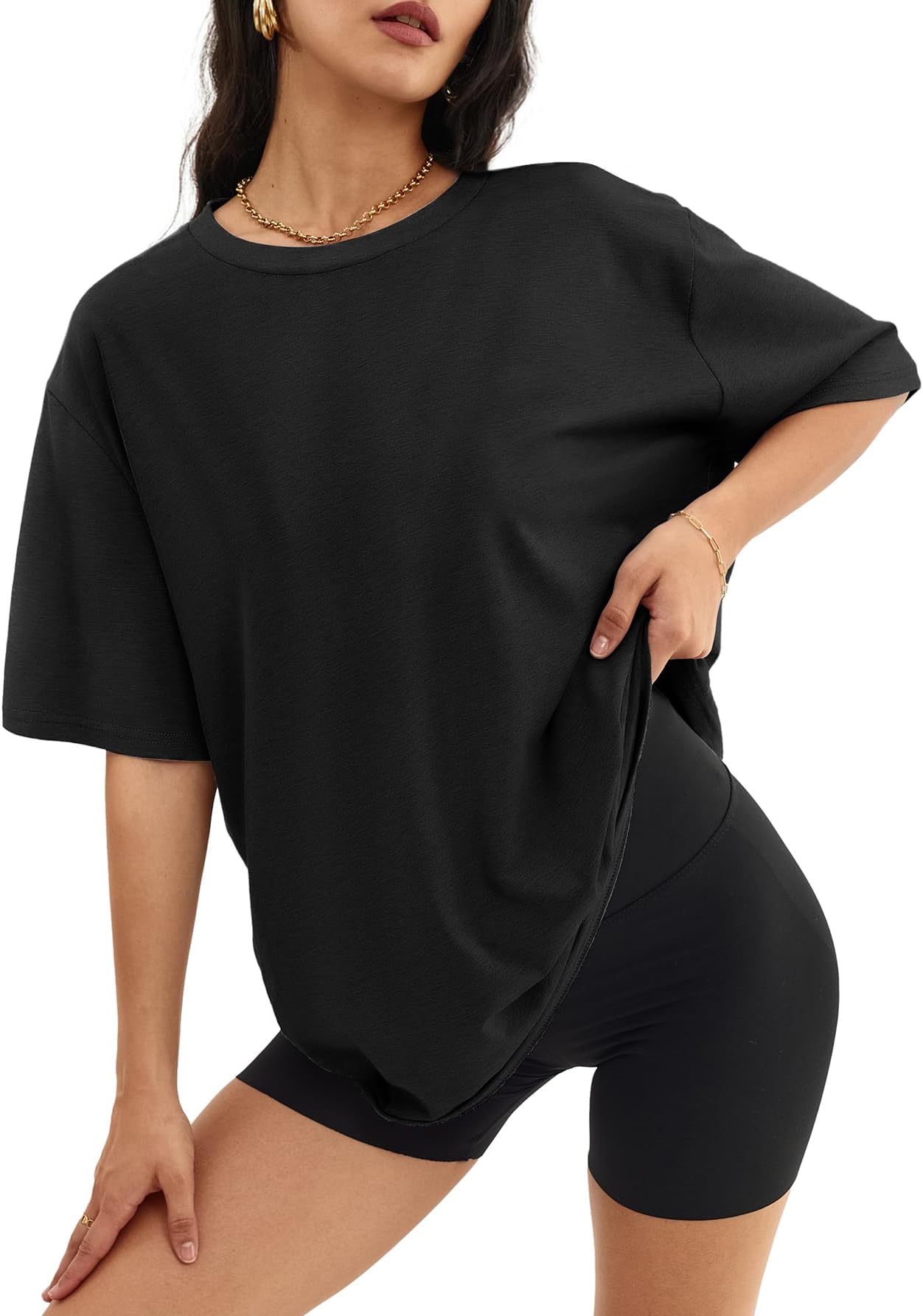 Womens Oversized T Shirts Casual Tee Workout Tops Gym Clothes Summer Loose Fit Short Sleeve Graphics Basic Y2K 2026