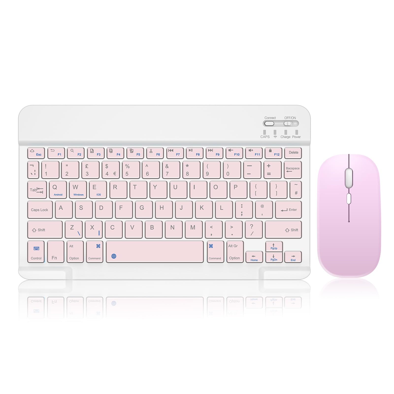 SOPPY Portable Bluetooth Keyboard and Mouse, Rechargeable and Mini Keyboard for Travel, Wireless,for iPad 9.7/iPad 10.2/iPad Air/Pro/Samsung Tab/