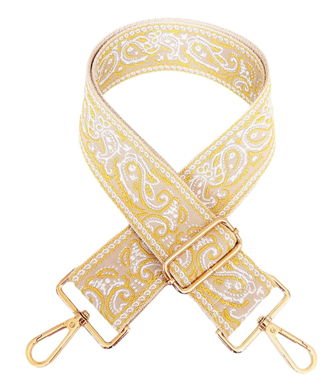 Zhiheng 1pc Adjustable Strap Replacement 2in Wide Paisley Jacquard Belt Purse Charms for Crossbody Guitar Camera Bag