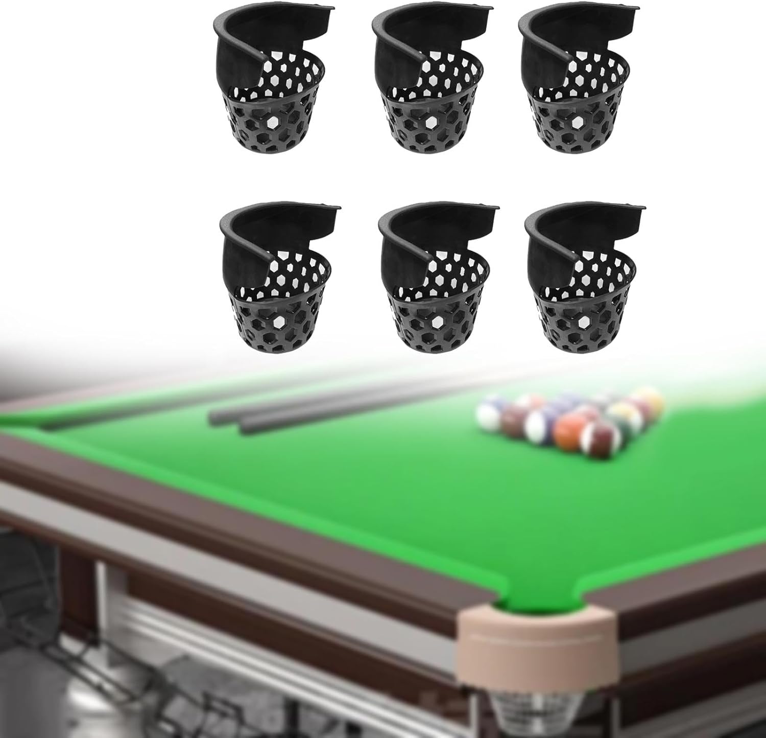 6pcs Pool Table Pockets Replacement for Billiard Table, Billiard Pool Table Web Pockets Billiards Pool Snooker Table Nets
