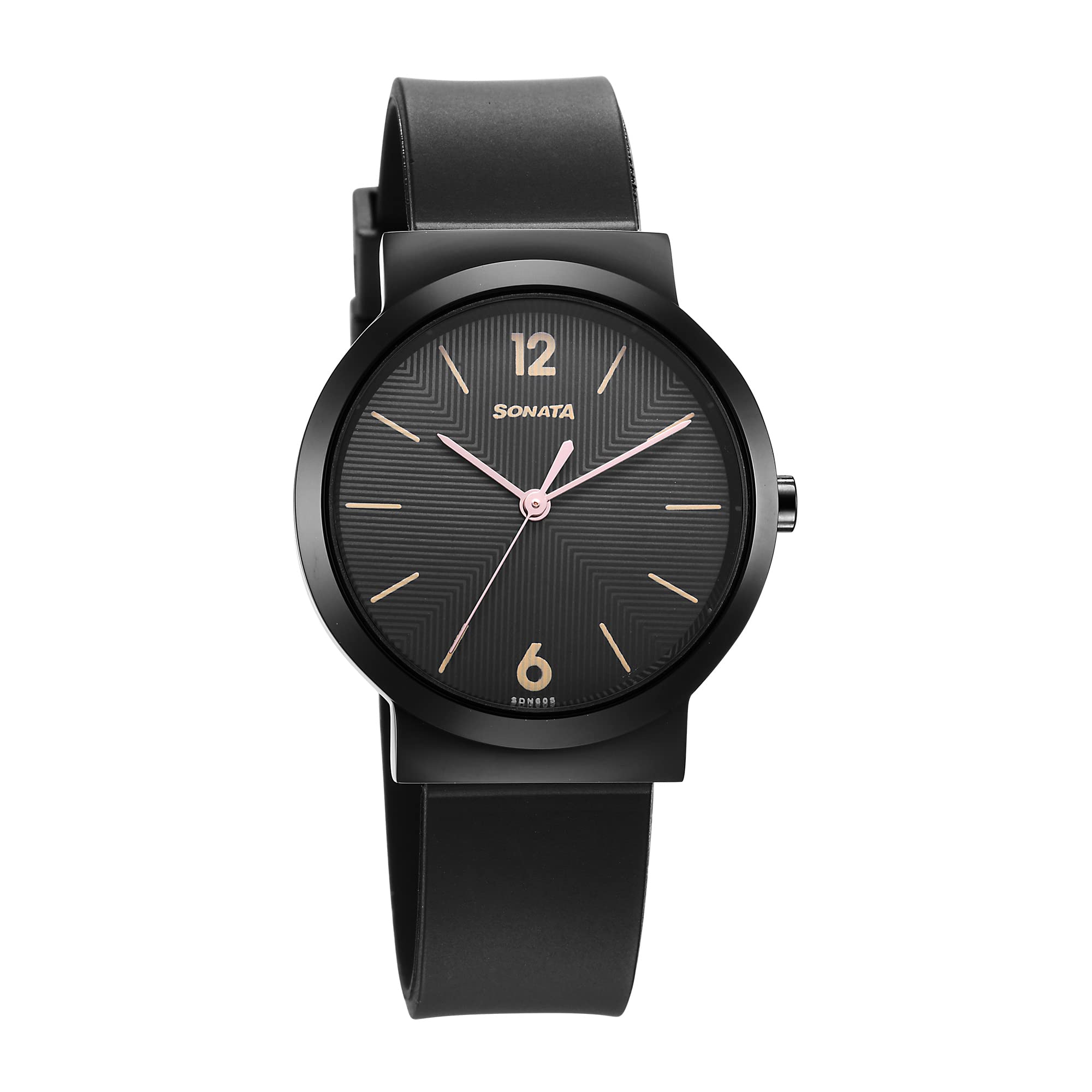 Sonata Essentials Black Dial Polyurethane Strap Watch for Women-NS87044NP01 (B0BXB7QVCC) Amazon Price History, Amazon Price Tracker