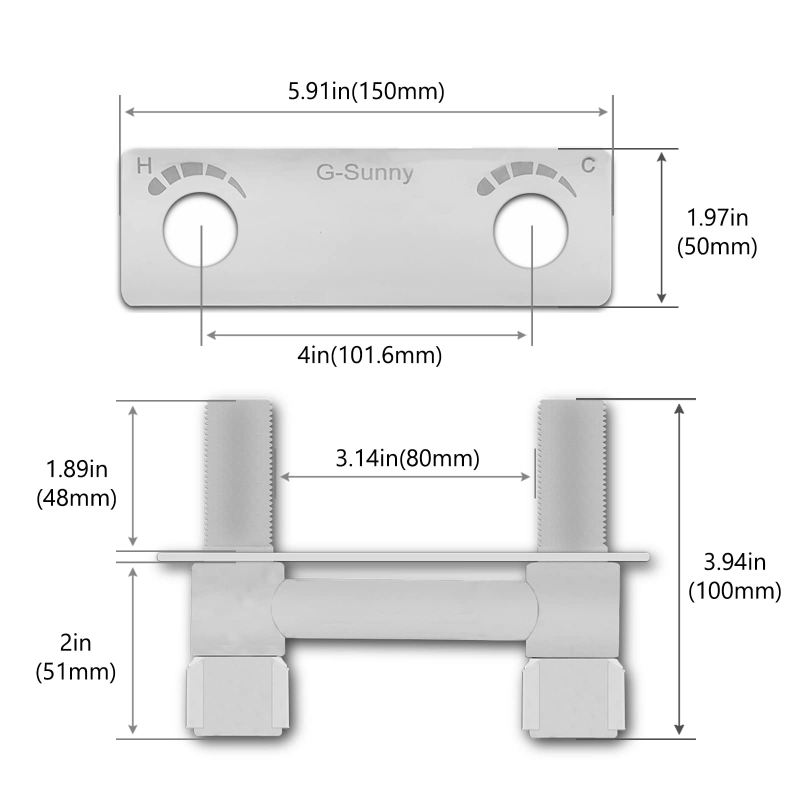Robinet de douche entièrement en métal avec tuyau et pommeau de douche, pommeau de douche de camping-car, pommeau de douche marche/arrêt avec anneau de guidage de tuyau et support de douche pour