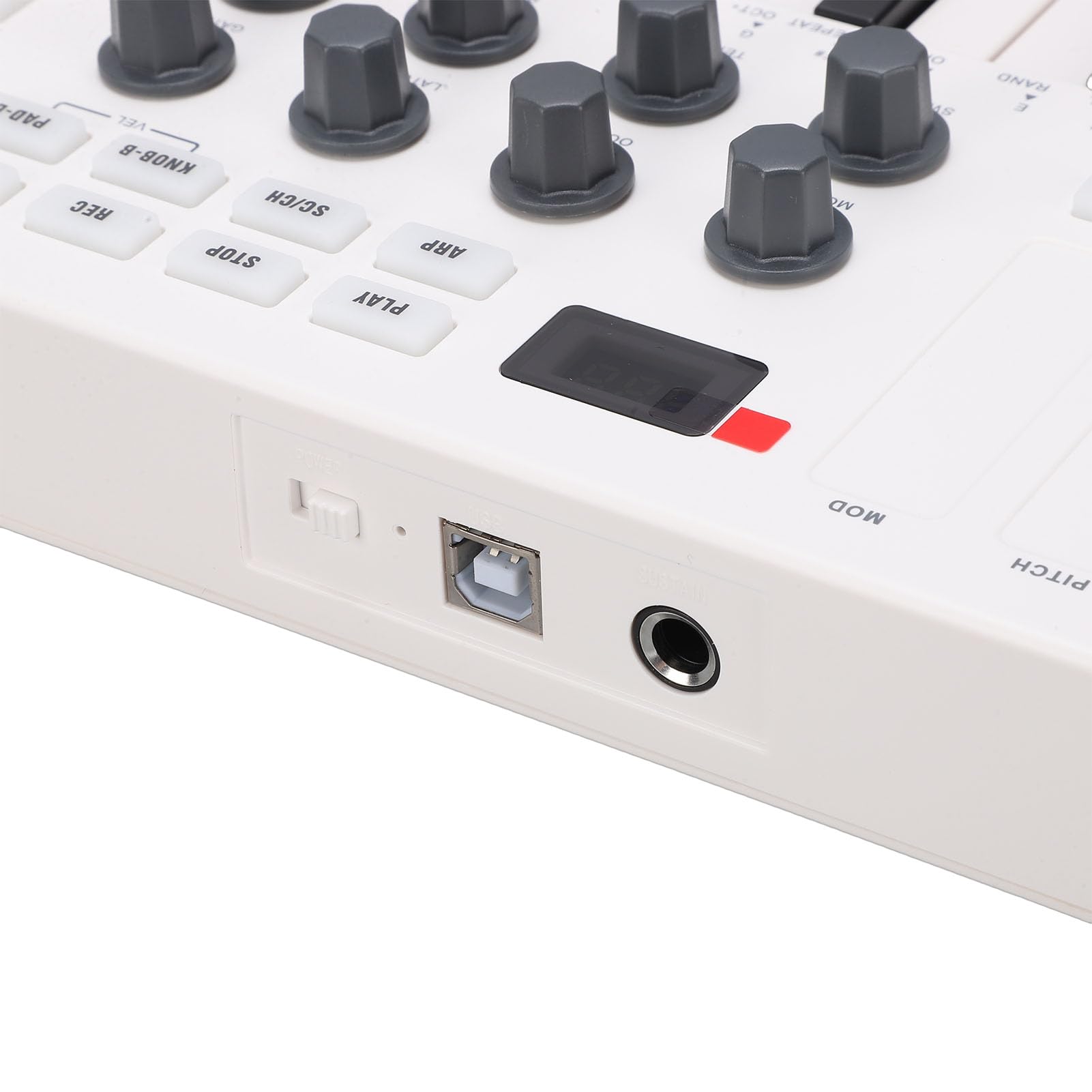 Asixxsix Controller Tastiera MIDI 25 Tasti, Mini Macchina Beat Maker Portatile Wireless Bluetooth con 8 Pad per Batteria Retroilluminati 8 Manopole 2 Touch Strip Capacitivi
