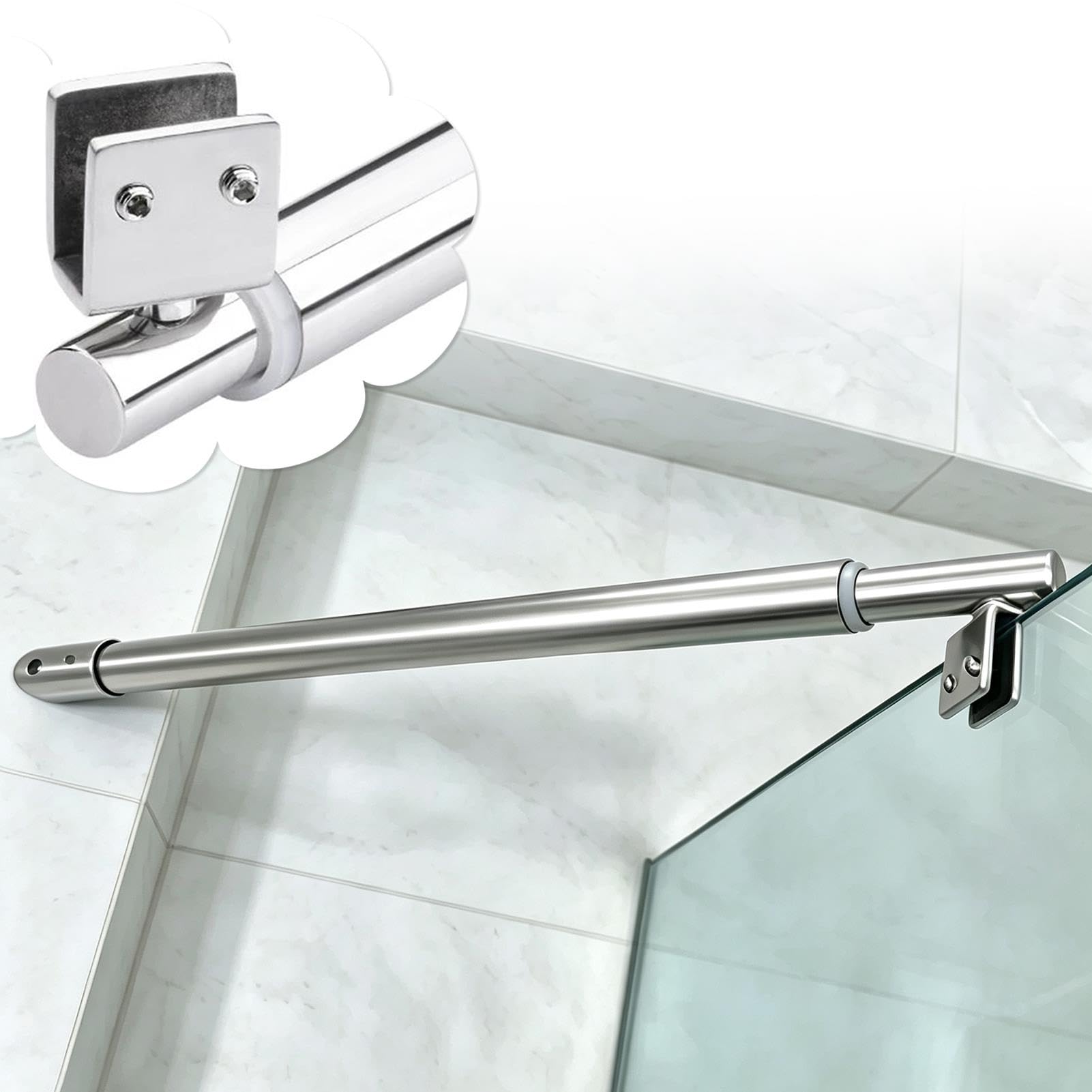 Mampara Ducha Fija Barra de Soporte de Pared a Vidrio Sin Marco
