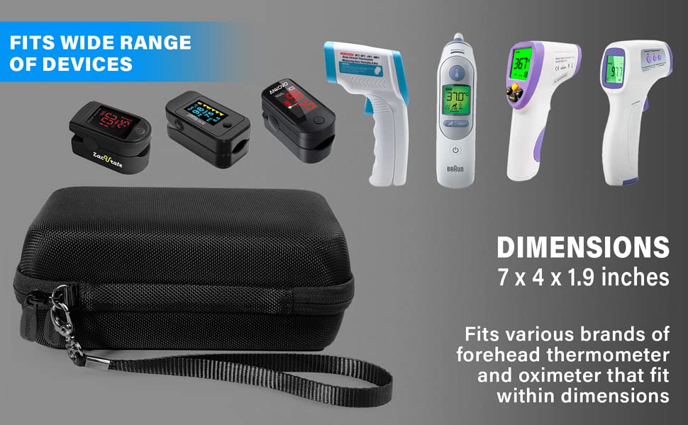 CaseSack Case for Non-Contact Infrared Forehead Thermometer for Reed, Amerzam, Spring Color, A8 Power, ATHOMEY, DOXONN, LPOW, SEETOYS, HUXICUI, Mooncity, PUYAD, Teamgee and Others