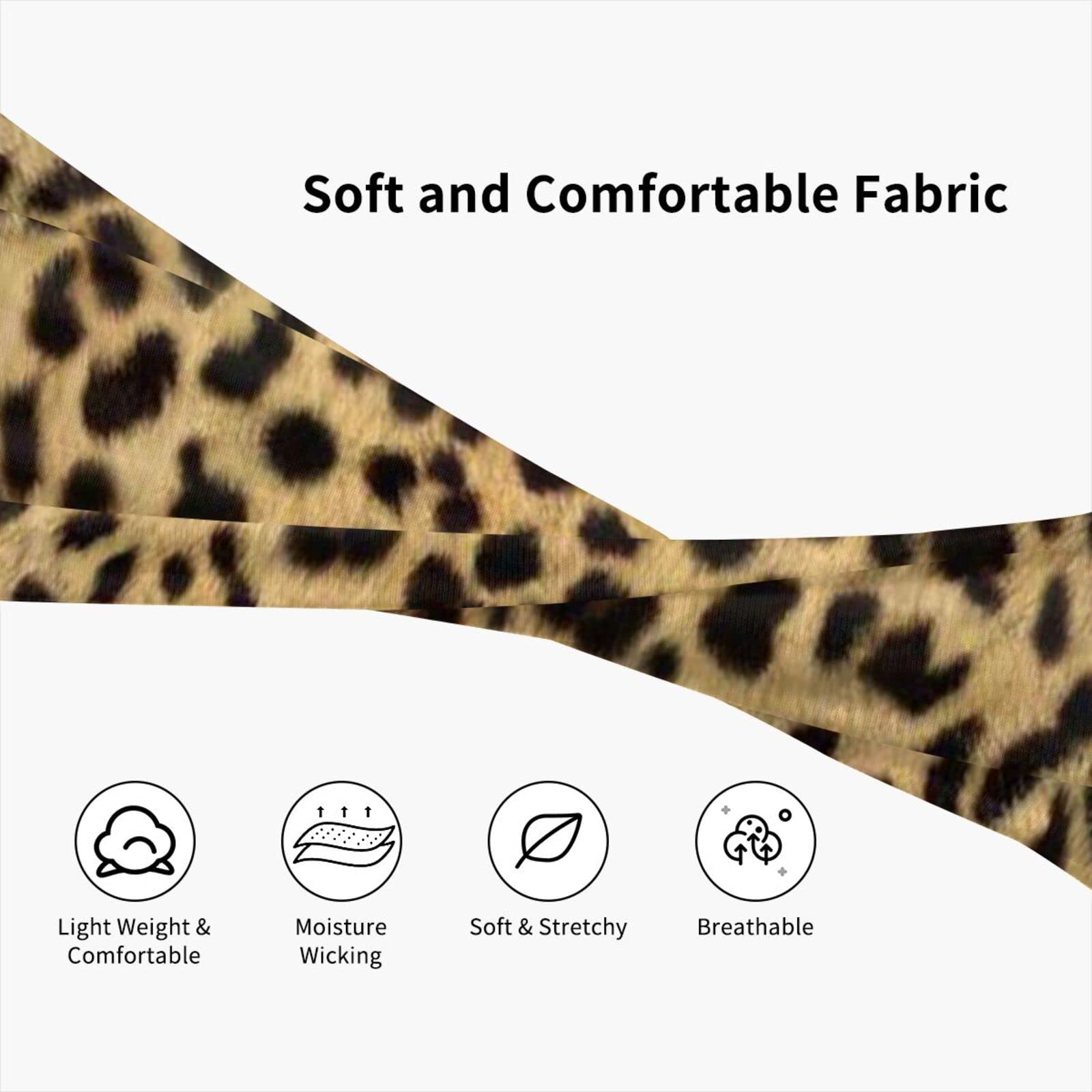 8 Fasce Per Capelli Donna Sportive E Fashion - Set Multicolore Con Fantasia Leopardo Per Yoga, Fitness, Corsa
