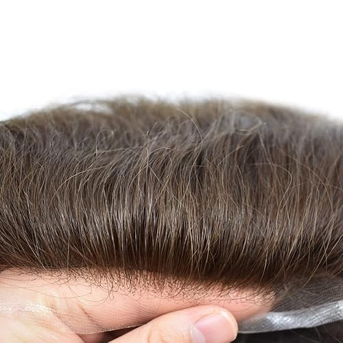 Miniatura 3 de Hombres Toupee Cabello Humano Completo Encaje Toupee Para Hombres Cabello Invisble Hairpieces Para Hombres Sistema de Reemplazo de Cabello Protesis