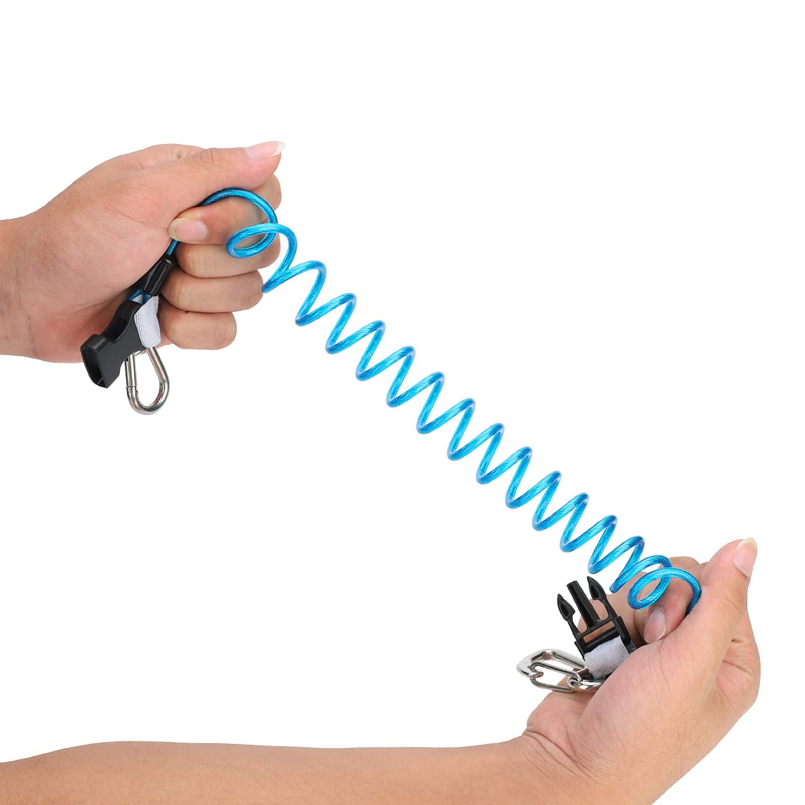 Tbest Le De Plée, Cordón Para Cámara De Buceo,Le À Spir Anti-Perte,Plée Requin Coil Cordon Avec Boutons-Prion Et Boucles À Dégaent ide(Bleu)