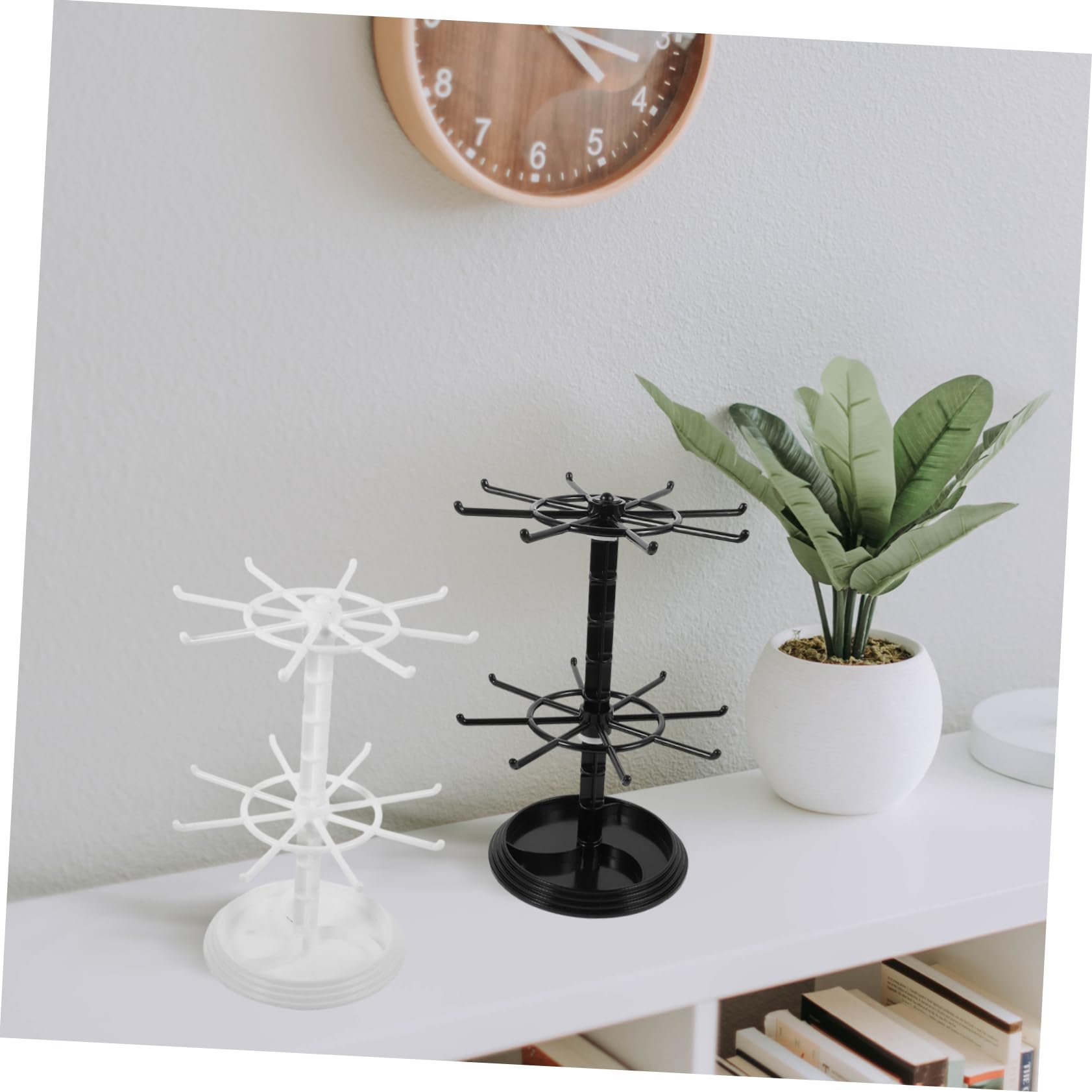 Espositore Girevole per Orecchini 2 Pezzi in Plastica | Gioielli e Ear Studs, da Dressing Table, Design Moderno, Resistente alla Ruggine e Non Si Deforma