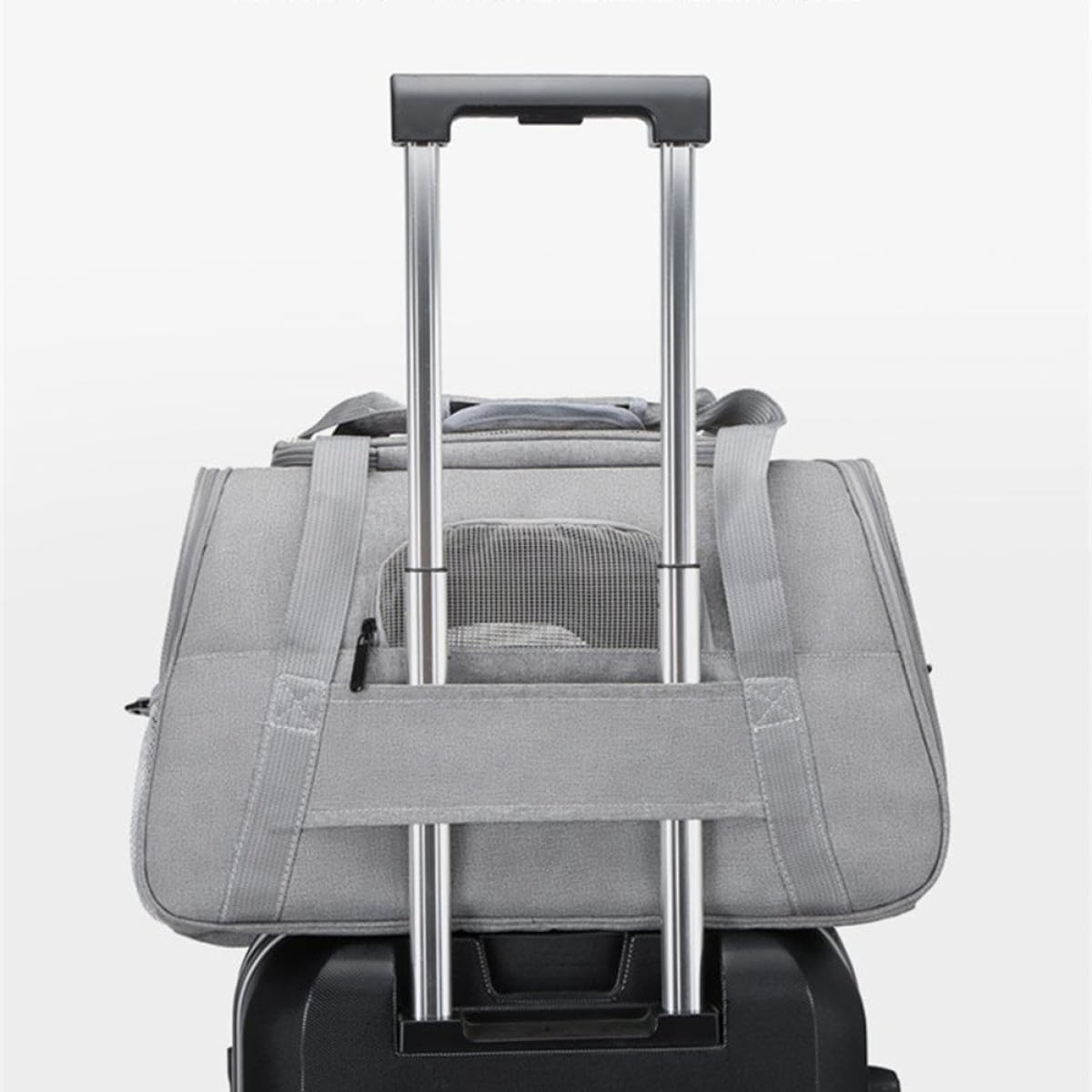 Borsa da Trasporto per Animali Domestici Oxford Ventilazione a Rete e Apertura Cerniera su Entrambi i Lati, per Viaggi e Trasporto in Auto