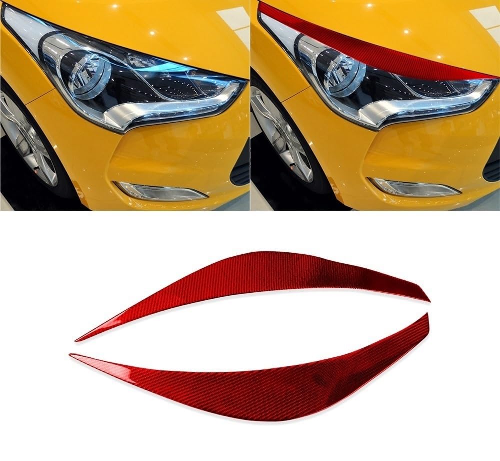 Scheinwerfer Augenbrauen Für Veloster 2011-2017 Rot Real Carbon Fiber