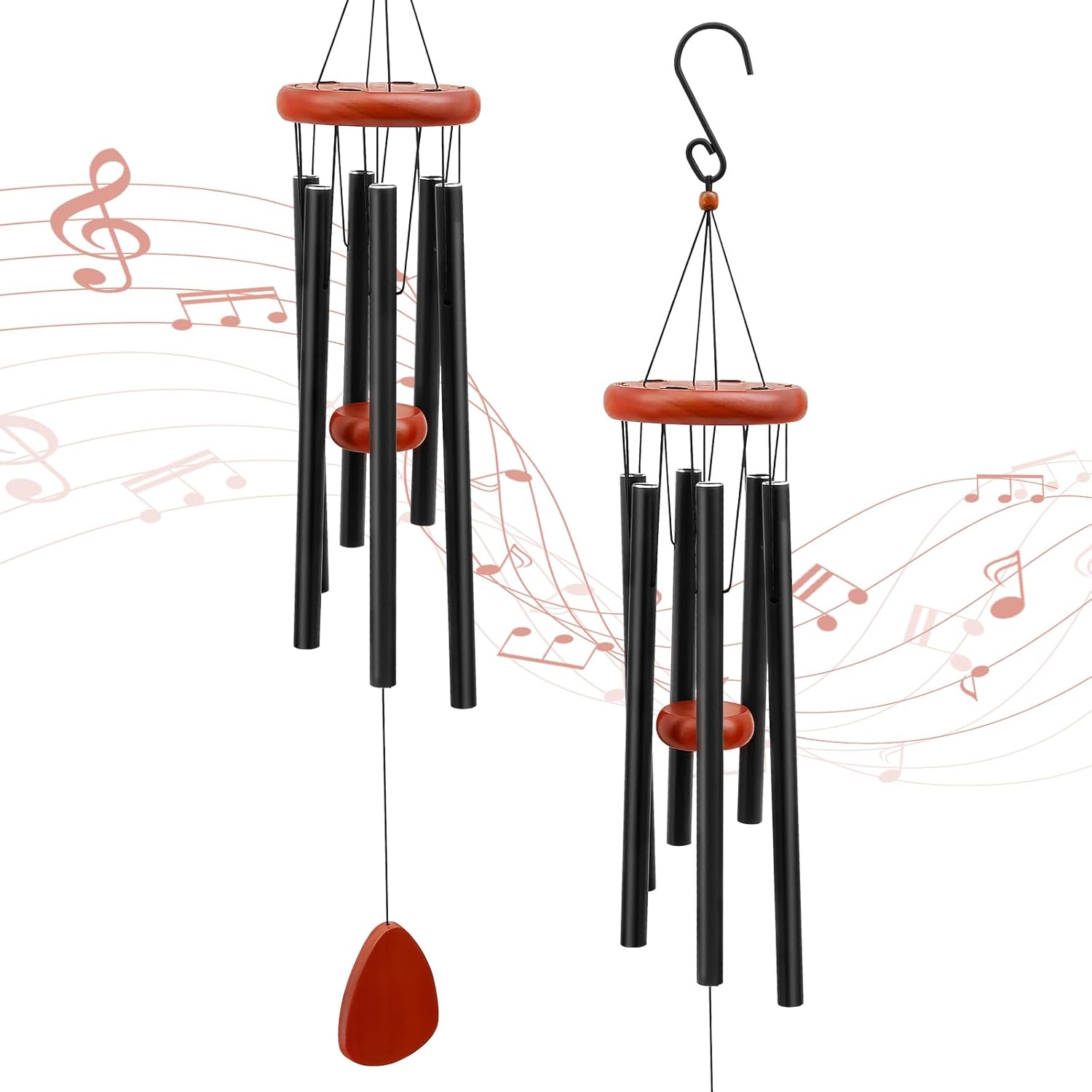 Memorial Wind Chimes, 32.2 Inch Sympathy Wind Chime, Aluminum Tubes, Deep Toned, Windchime Present with Wooden Pendant Outdoor Decor for Patio Porch Garden