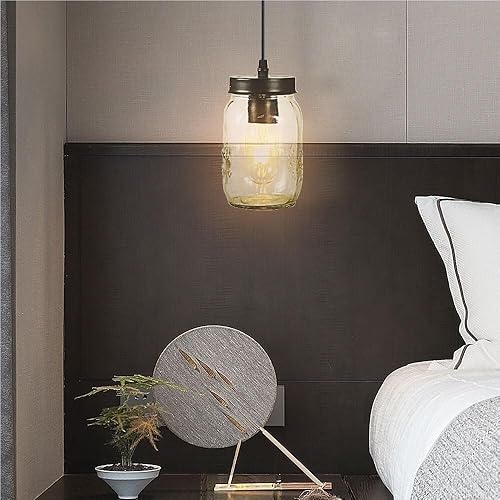 Miniatura 4 de Modern Bottle Shape Glass Pendant Light E26E27 Clear Hanging Lamp with Adjustable Height Retro Loft Style for Coffee Shop Light Chandelier