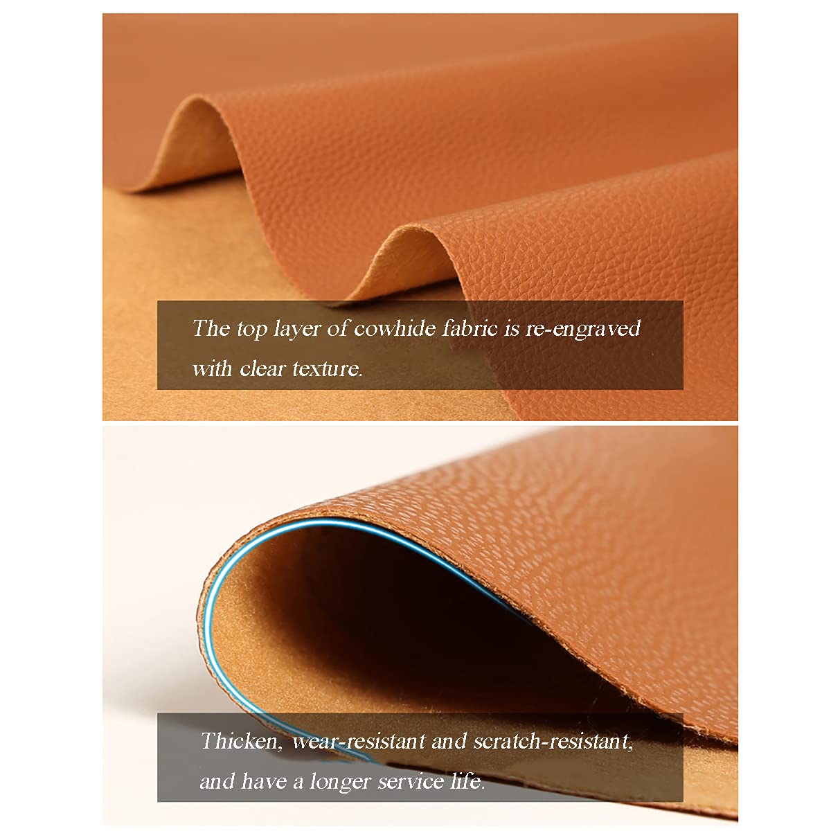 Similicuir Tissu en Similicuir Motif Litchi Matériau PU Synthétique Tissu D'ameublement en Vinyle pour L'artisanat, la Réparation du Cuir, la Rénovation de Meubles Largeur 138cm(Size:5 x 1.38m)